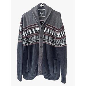 Retrofit Y2K Fair Isle Grandpa Cardigan XXL Button Down Sweater Dark Academia